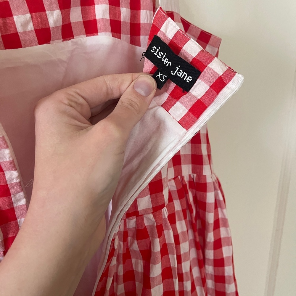 Sister Jane Love Note gingham midi dress size XS spring country cottagecore - Picture 10 of 15